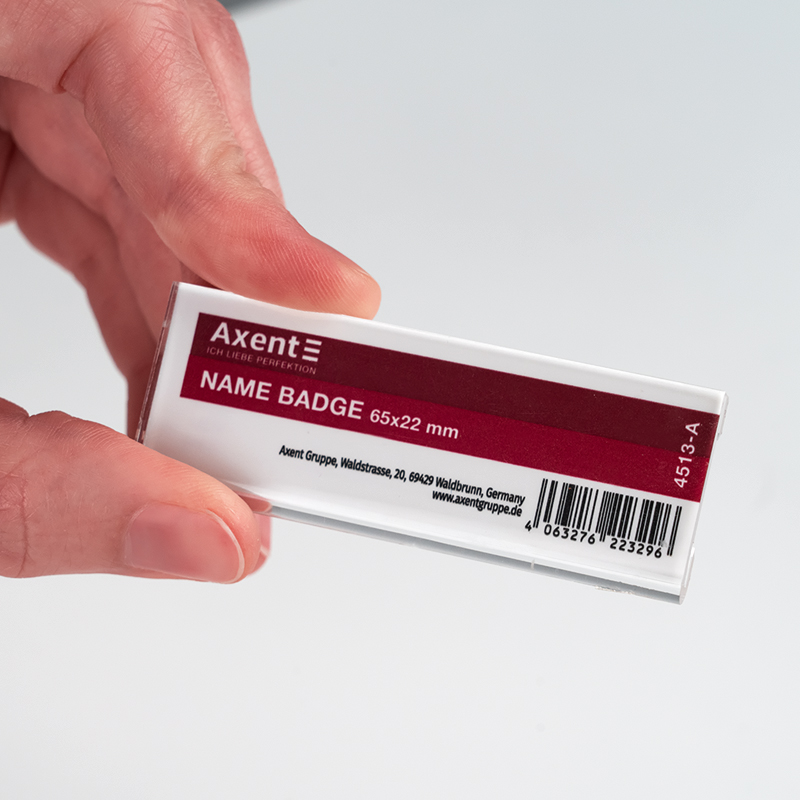 Бейдж акриловий на шпильці Axent 4513-A, 65х22 мм